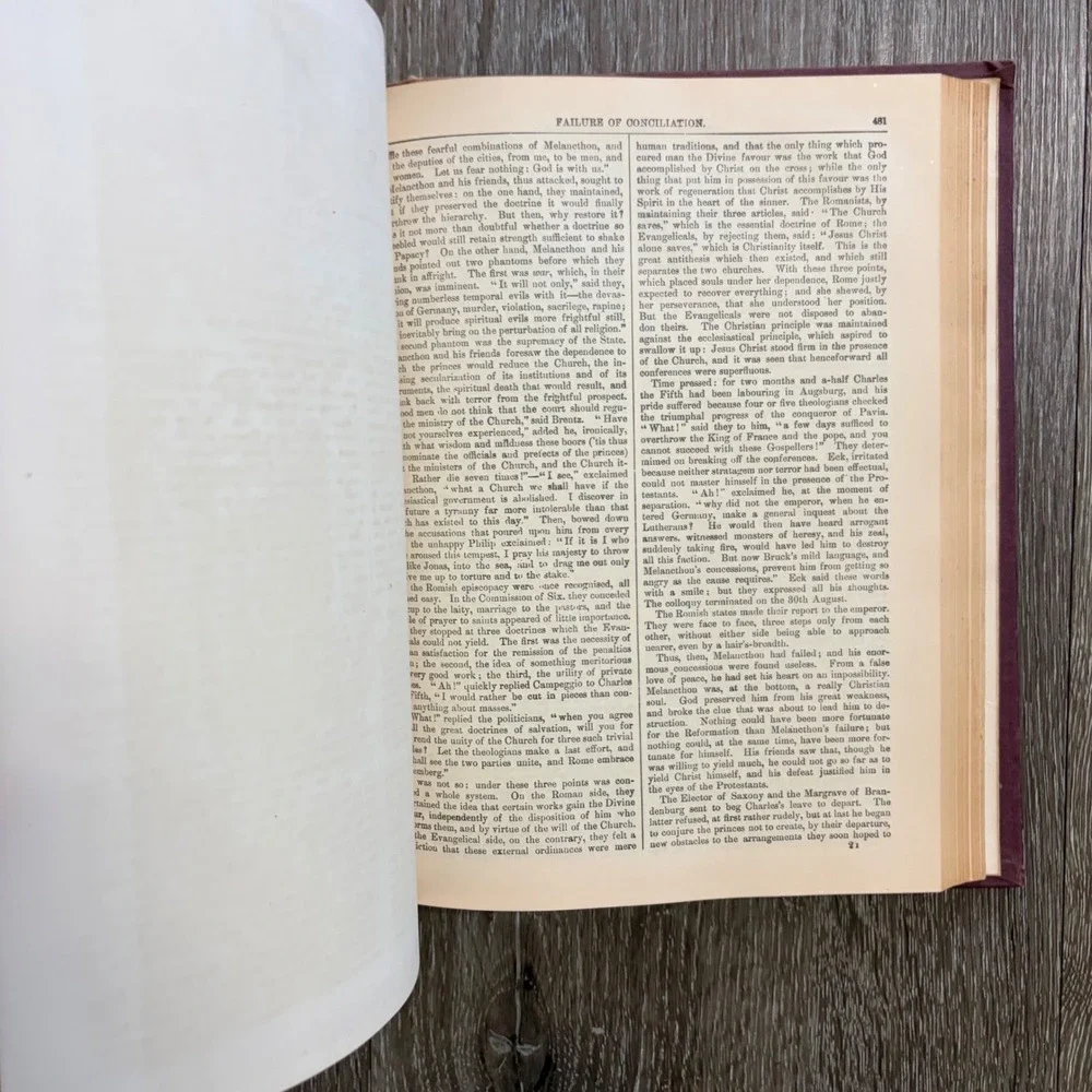 D'Aubigne's History of the Reformation Antique Hardcover Burgundy Gold Gilt Book